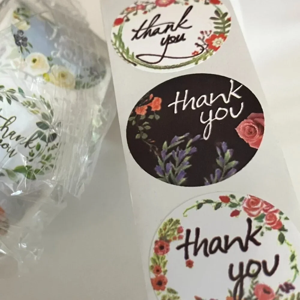 1,500 Stickers - 3 x 500 THANK YOU Seld Adhesive Stickers NEW TAX Write off